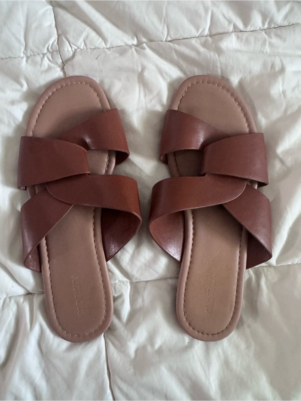 Old Navy Brown Crisscross Slide Sandals